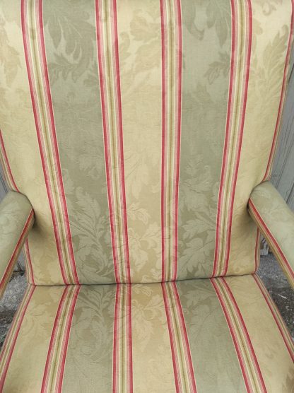 Mahogany Side Chair With Striped Fabric - Image 2