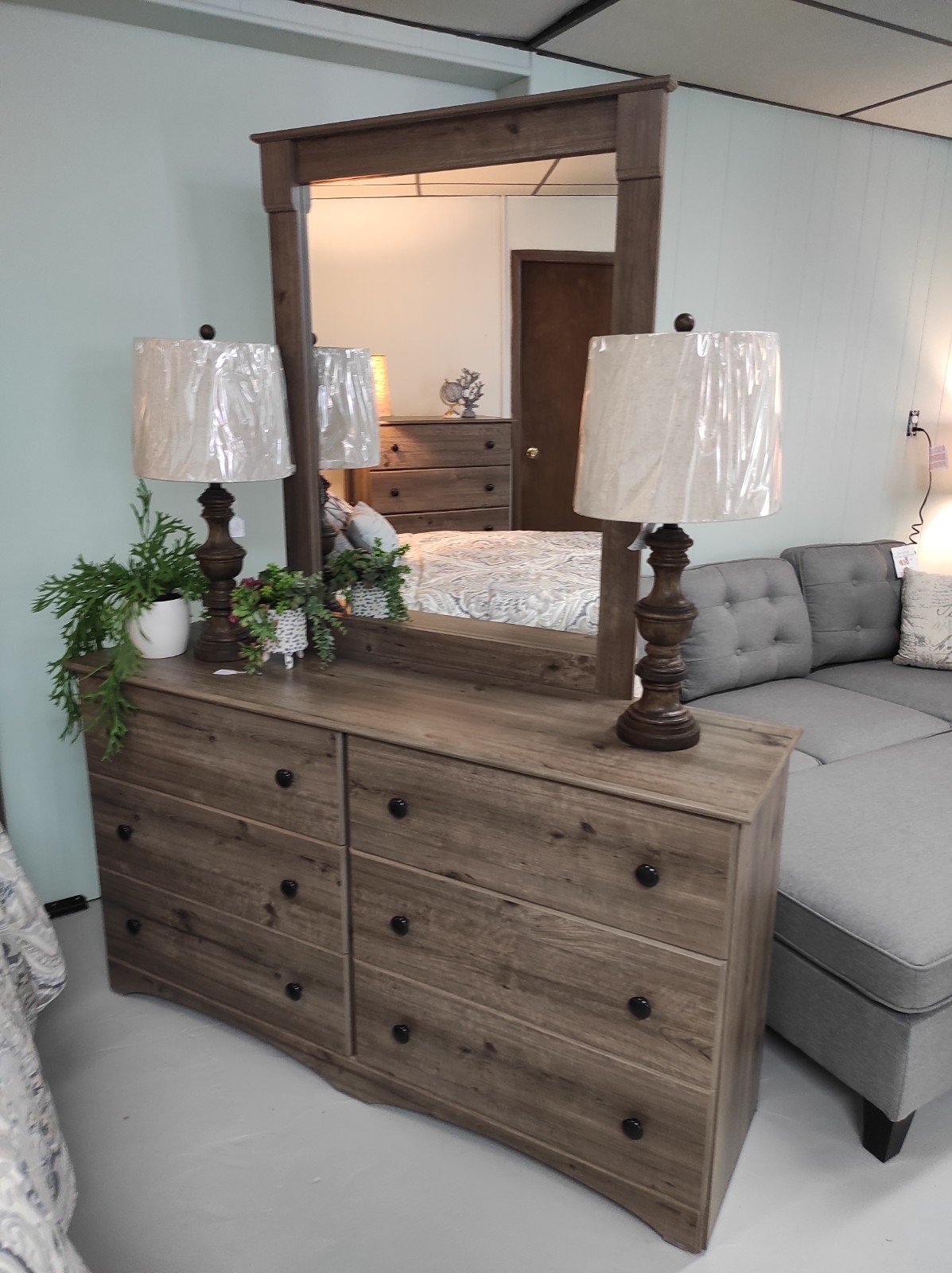 Weathered Gray Dresser Base, With Or Without Mirror