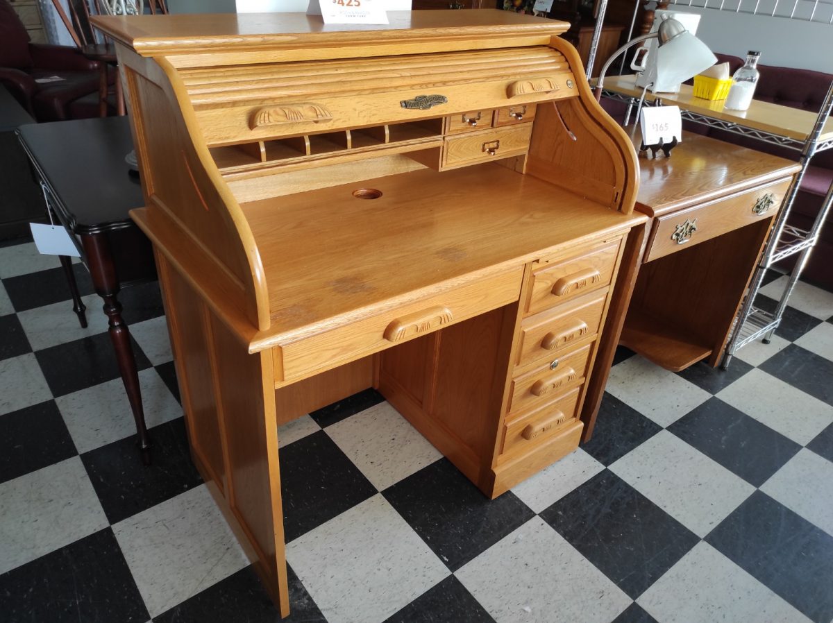 American Lifestyle Oak Roll Top Desk Roth & Brader Furniture