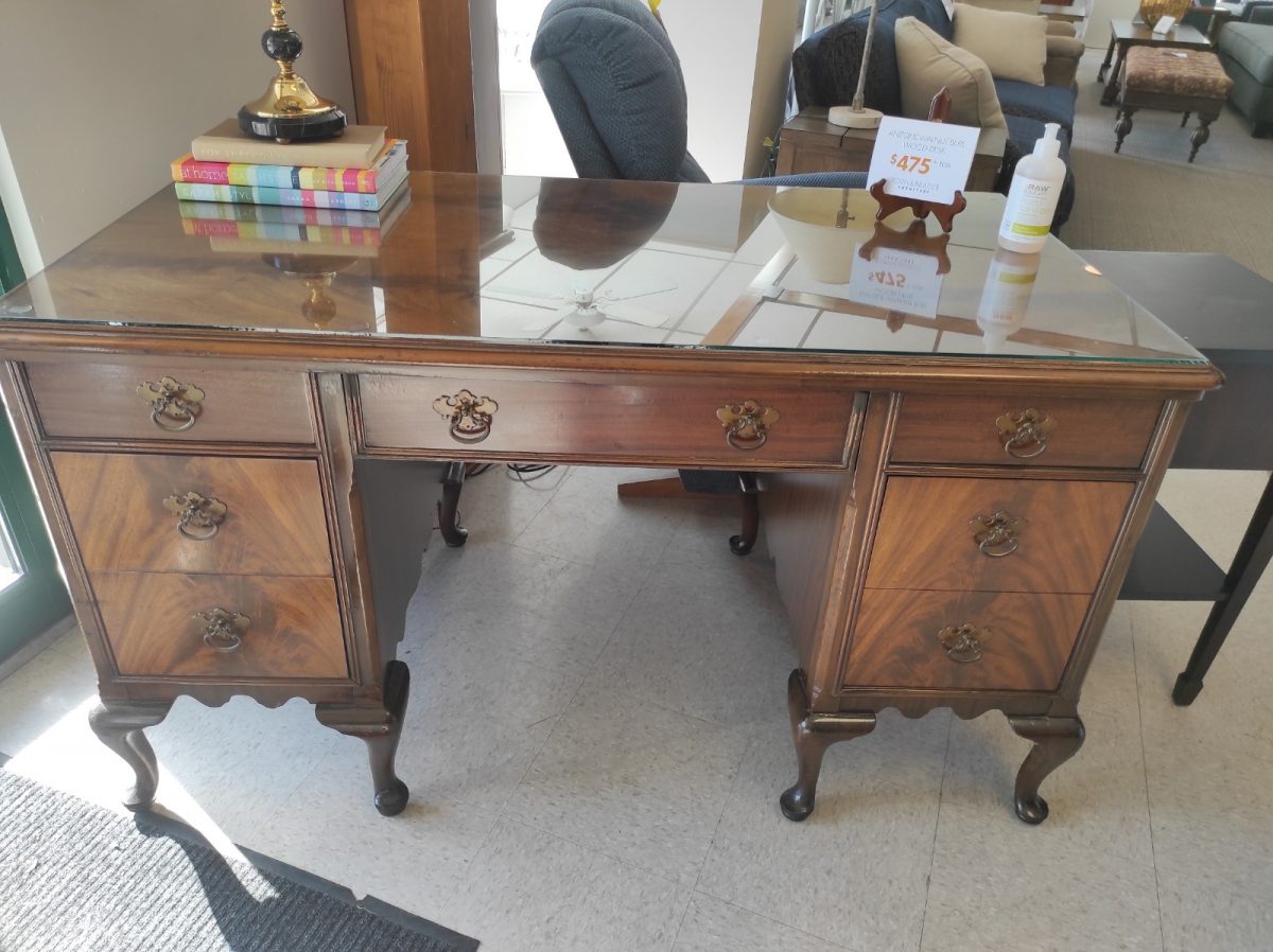Antique Walnut Burl Wood Desk Roth & Brader Furniture