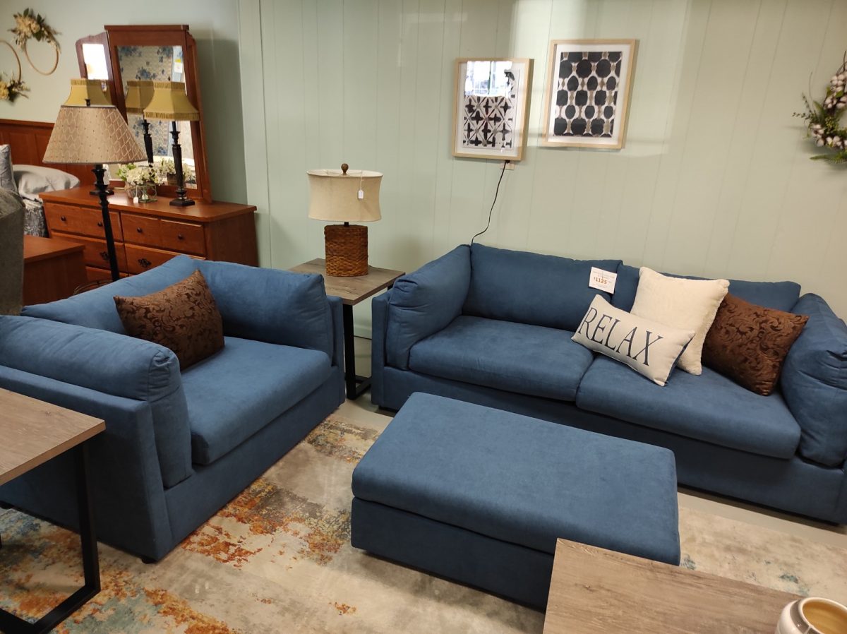NAVY SOFA WITH CUDDLE CHAIR Roth & Brader Furniture