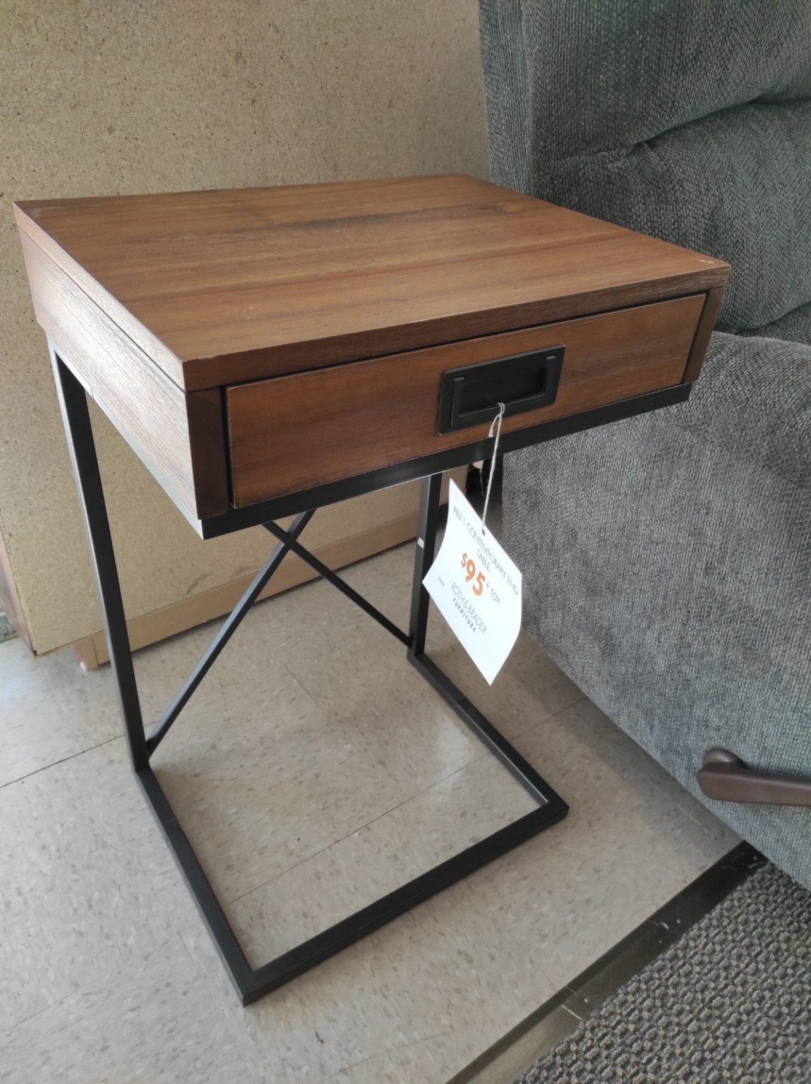 Pier 1 Walnut Finish End Table Roth & Brader Furniture