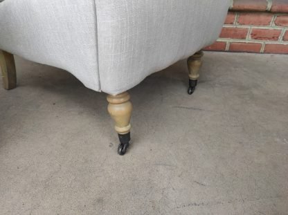 Beige Rolled Back Side Chairs - Image 3