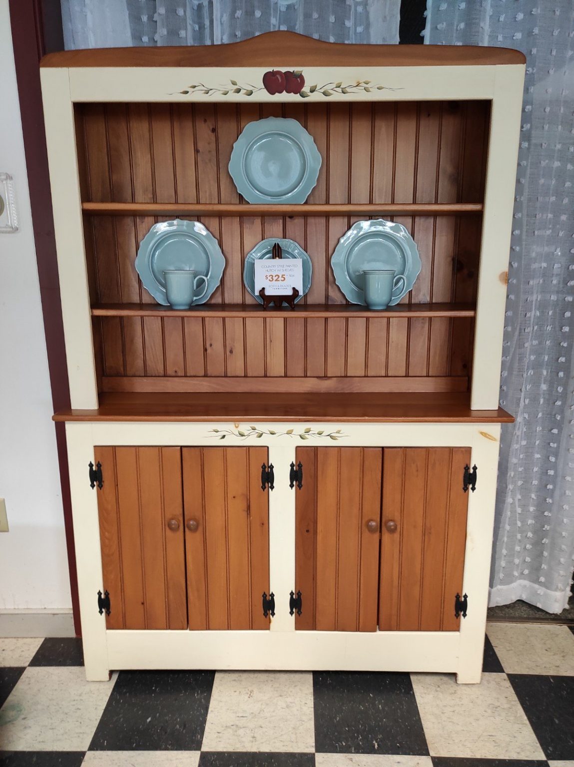 Open Shelf Painted Country Hutch Roth & Brader Furniture