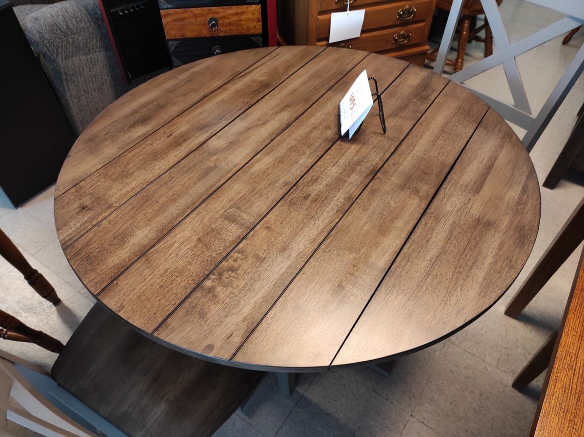 Gray Drop Leaf Table And 2 Chairs Roth & Brader Furniture