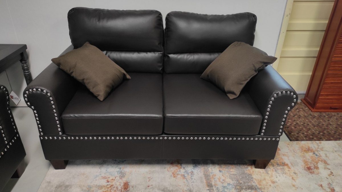 ESPRESSO VINYL SOFA & LOVESEAT