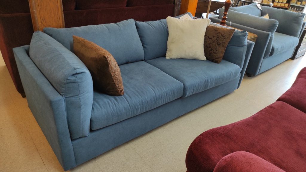New! Denim Blue 2 Seat Sofa | Roth & Brader Furniture
