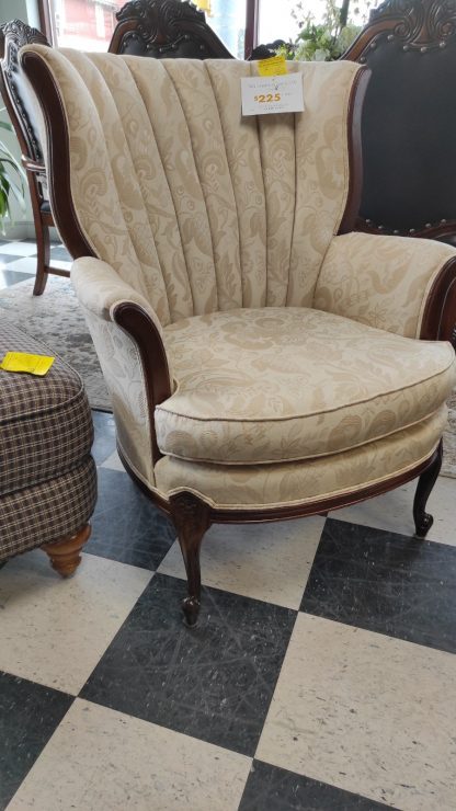 Tan Channel Back Chair