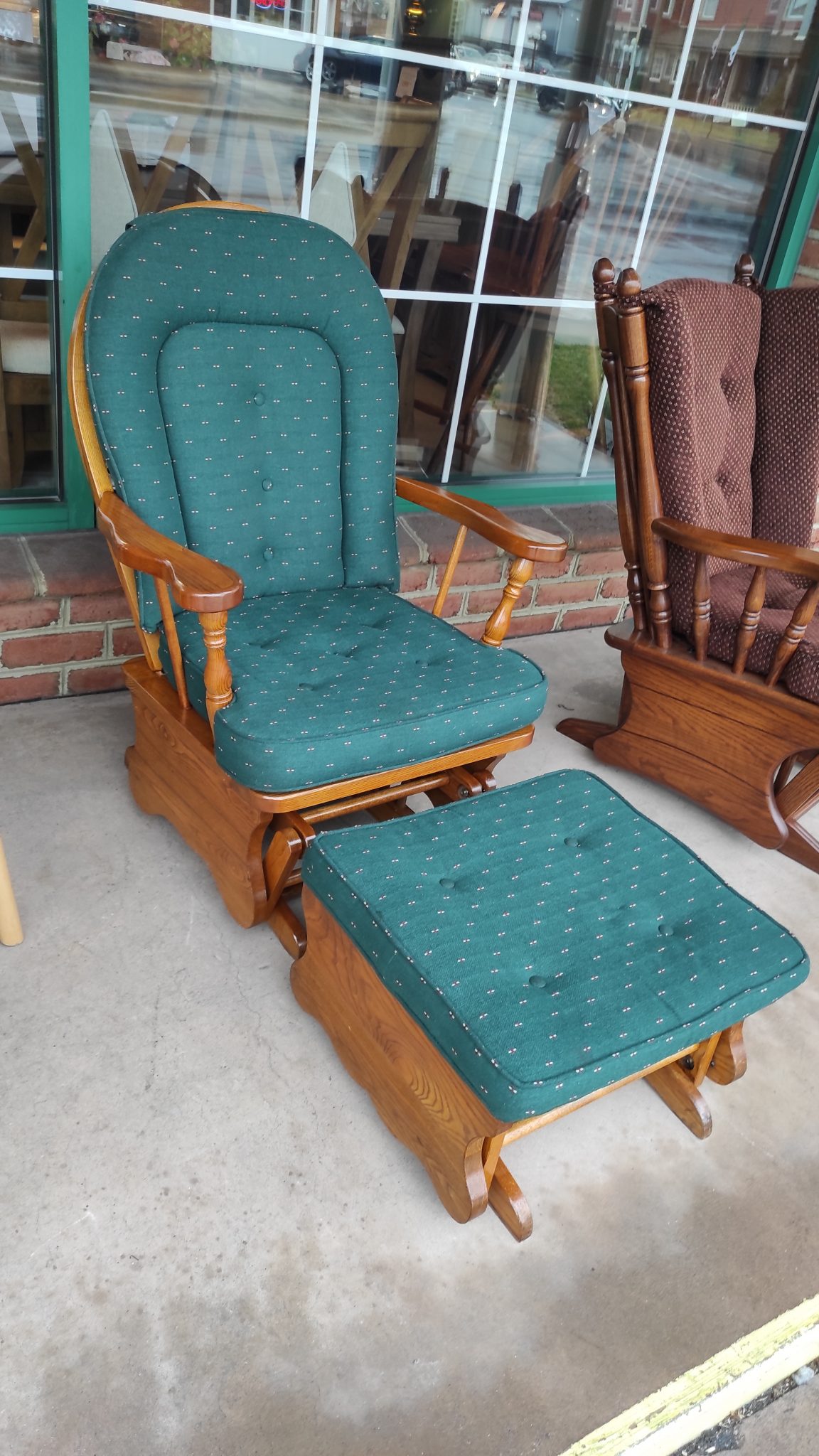 Oak Glider W/ Ottoman Roth & Brader Furniture