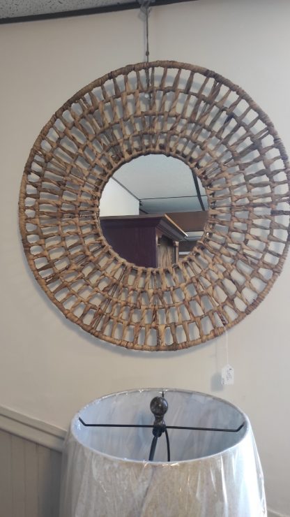 Round Rattan Mirror