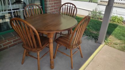 Rustic Oak Dropleaf Table & 4 Chairs