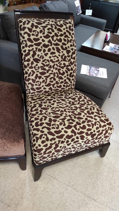 2 Animal Print Chairs & Stool - Image 2