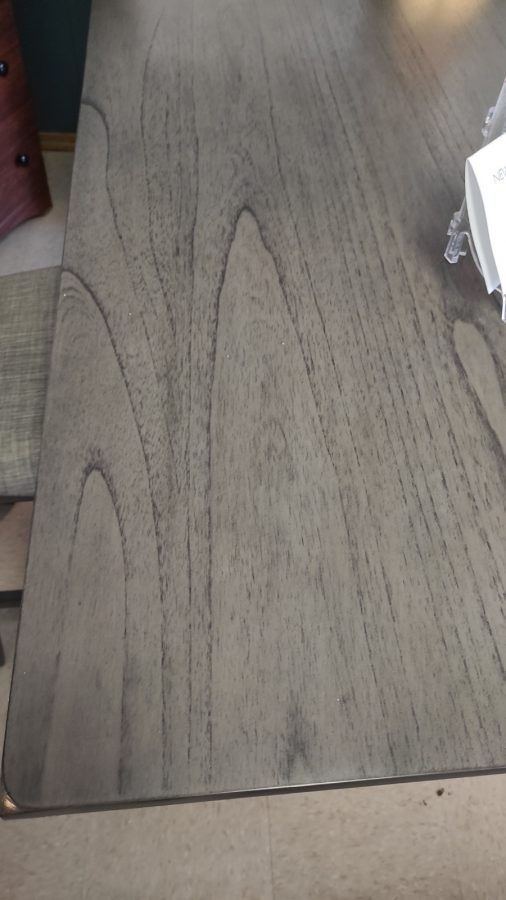 GRAY PUB HEIGHT TABLE & 4 STOOLS