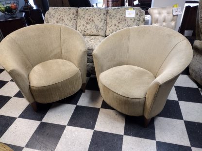 Khaki Barrel Back Accent Chair