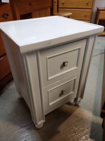 2 Drawer White Nightstand