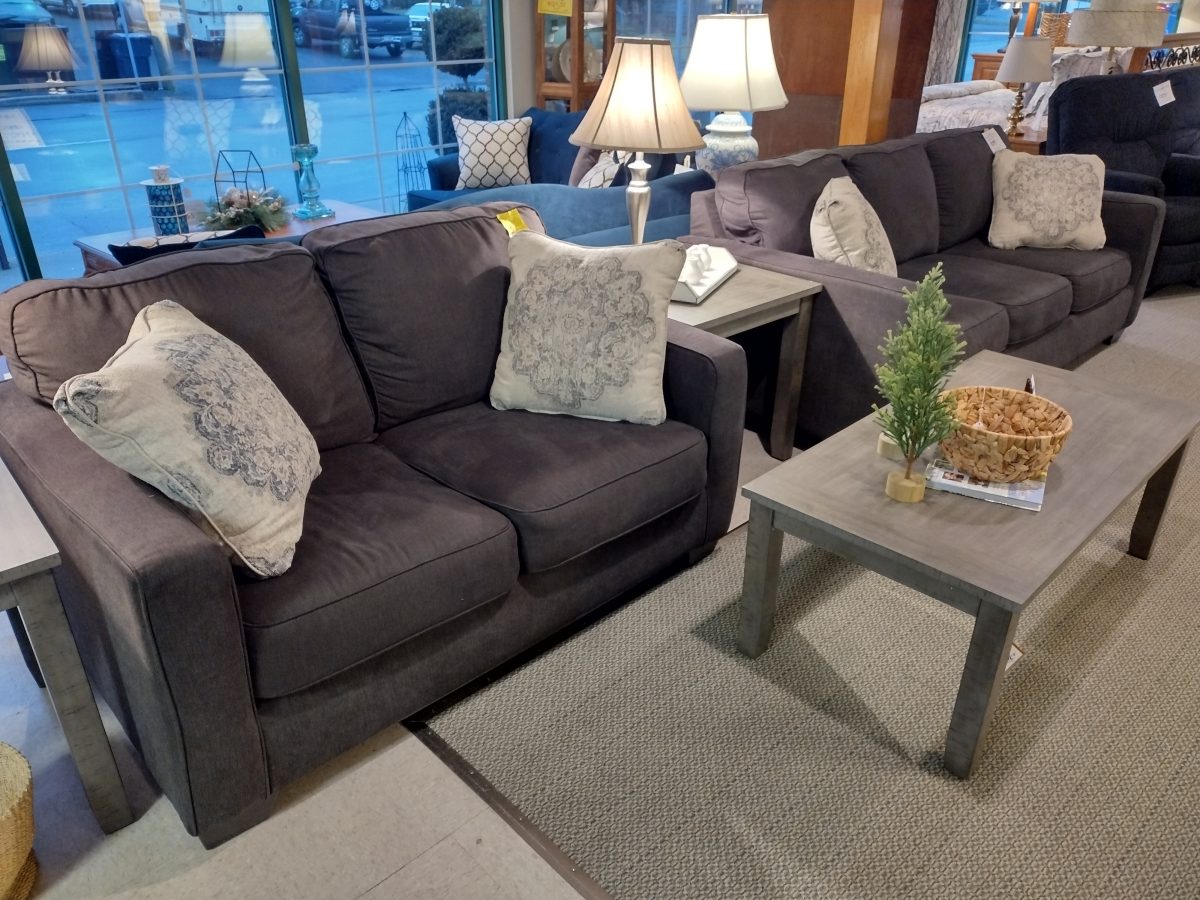 Charcoal Gray Sofa & Loveseat Set By Ashley Roth & Brader Furniture