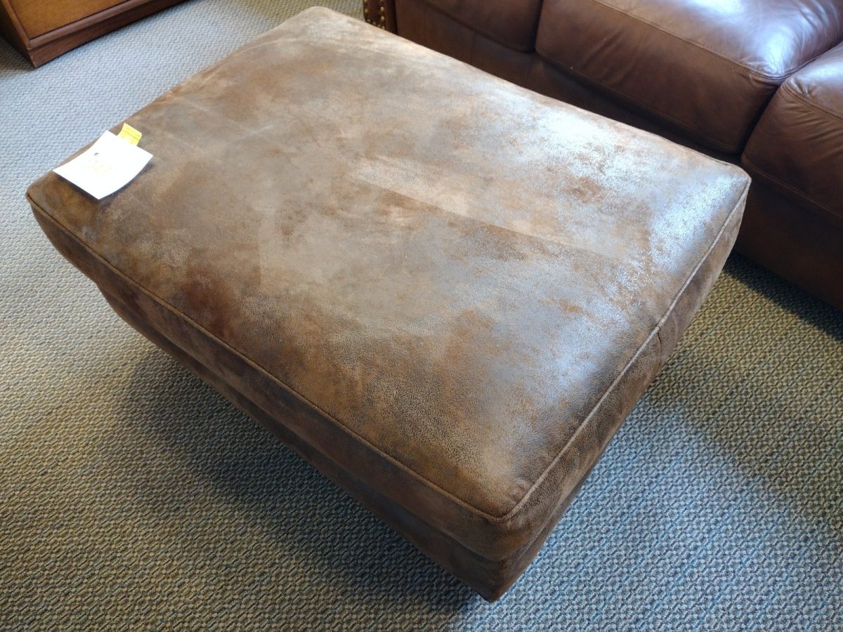 Brown Suede Ottoman Roth & Brader Furniture