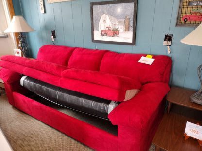 Cherry Red Queen Size Sofabed W/ New Bed - Image 2