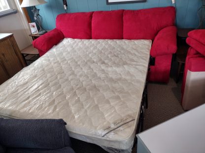 Cherry Red Queen Size Sofabed W/ New Bed - Image 3