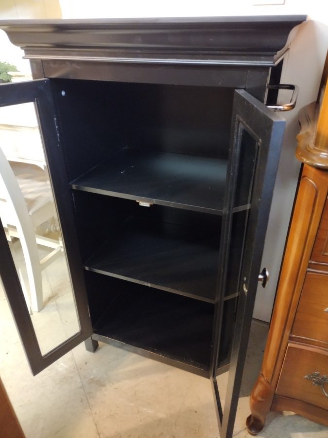 BLACK GLASS FRONT STORAGE Roth & Brader Furniture
