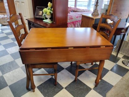 Wooden Dropleaf Table W/ 2 Chairs: 42Lx26W