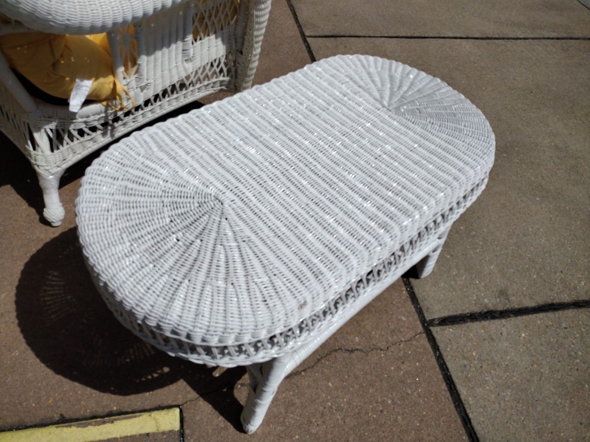 White Wicker Outdoor Coffee Table Roth & Brader Furniture