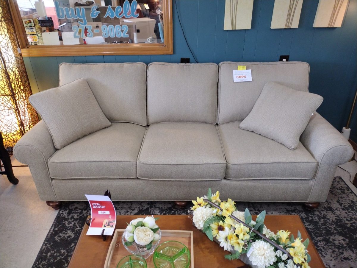 Beige Sofa By Hallagan Practically New! Roth & Brader Furniture