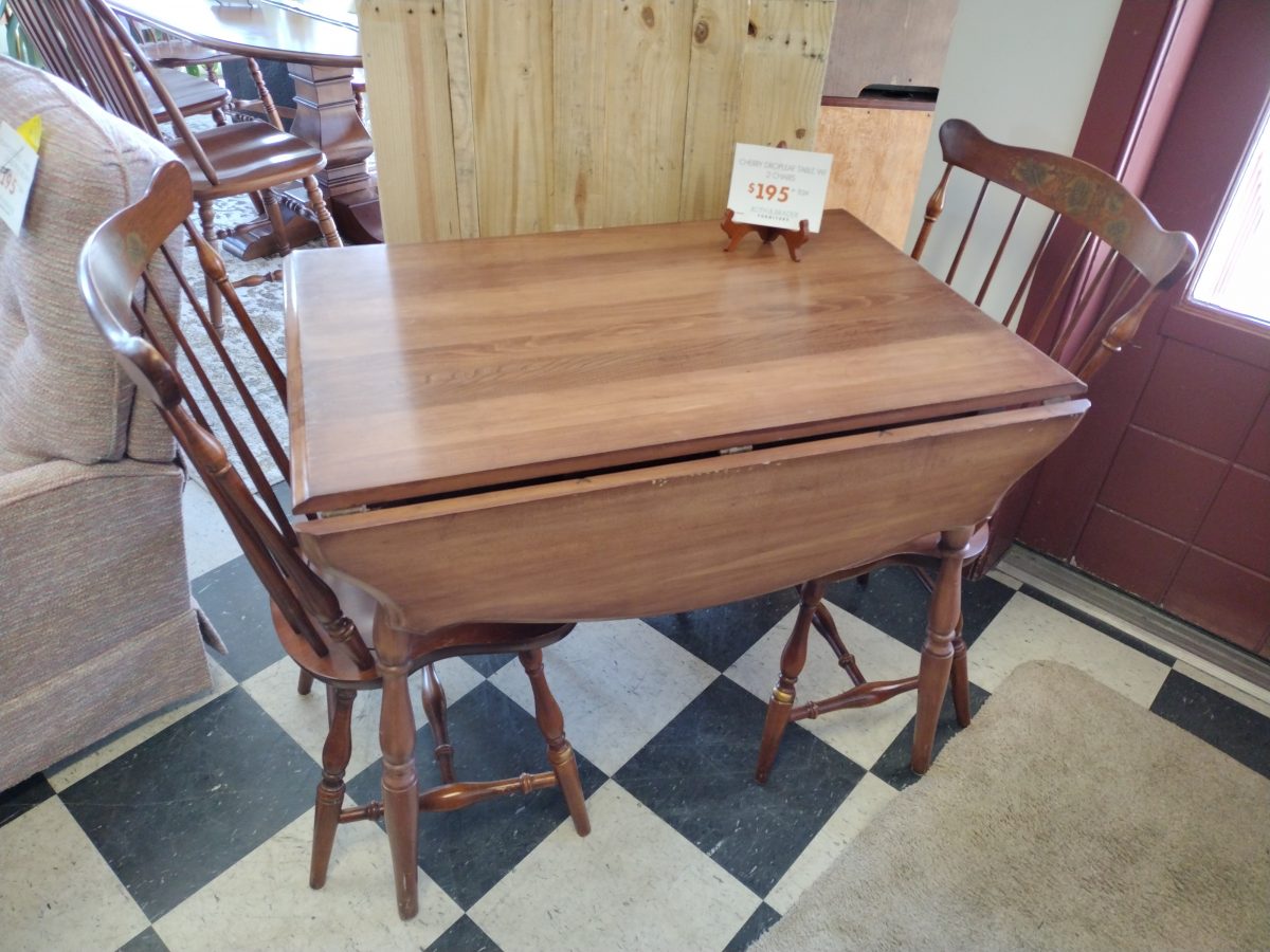 Cherry Drop Leaf Table & 2 Chairs Roth & Brader Furniture