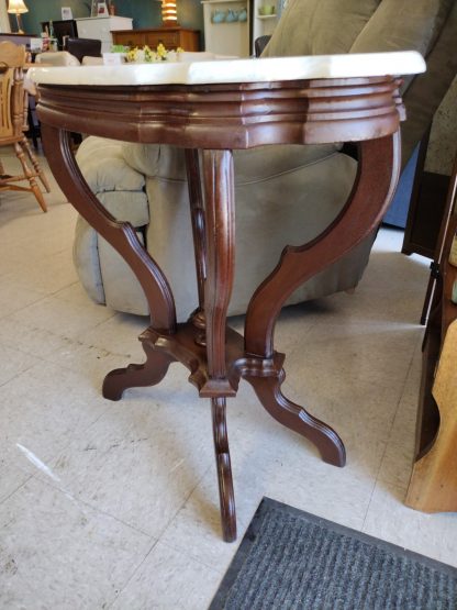 Mahogany Marble Accent Table: 29X17Dx29H - Image 2