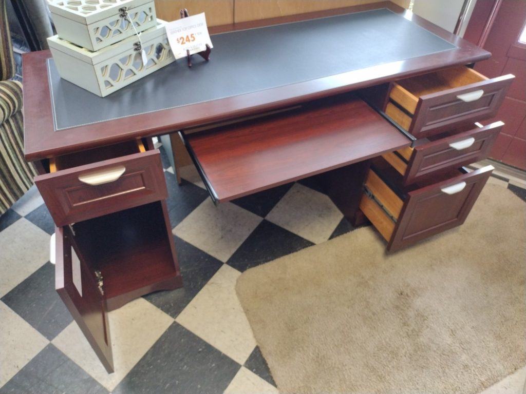 LEATHER TOP OFFICE DESK Roth & Brader Furniture