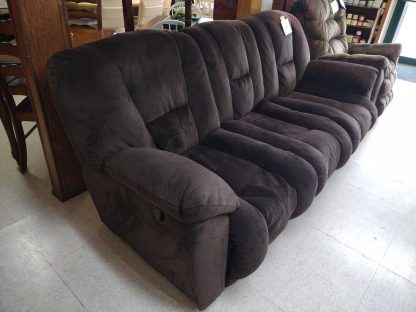 Chocolate Brown Double Reclining Sofa - Image 2