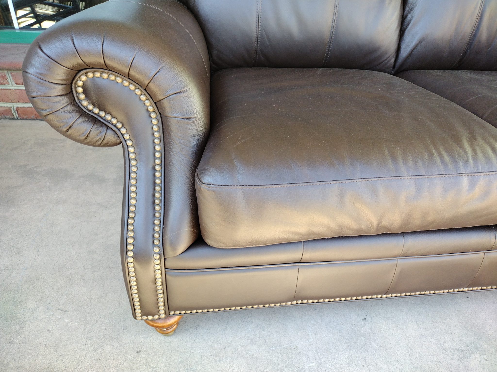 Ethan Allen Brown Leather Sofa Roth & Brader Furniture