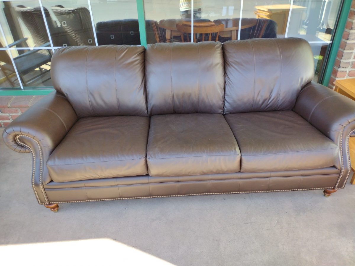 Ethan Allen Brown Leather Sofa Roth & Brader Furniture