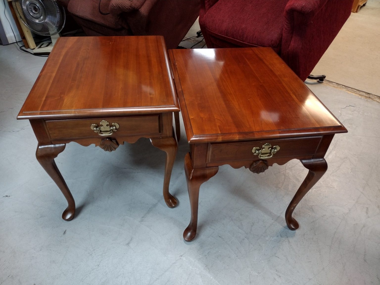 2 Cherry Queen Anne End Tables Roth & Brader Furniture