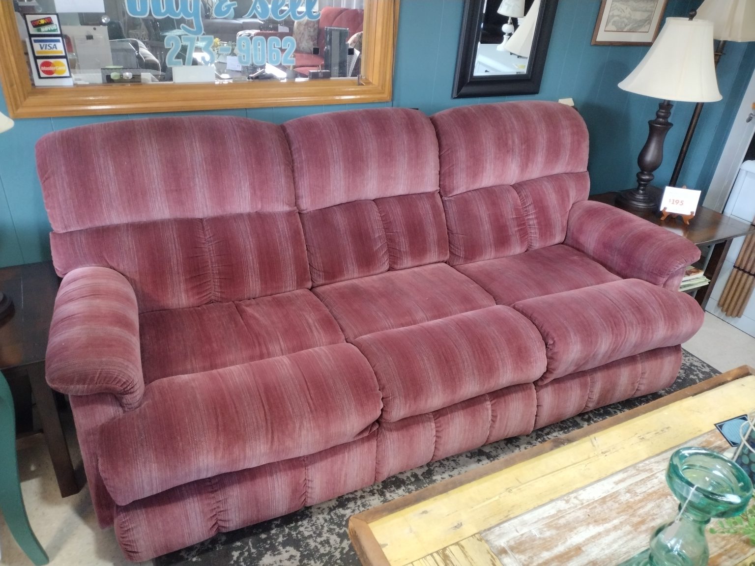 Lazboy Rose Color Reclining Sofa Roth & Brader Furniture