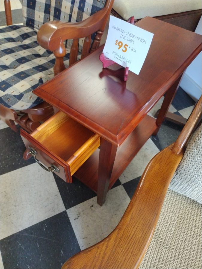 Narrow Cherry Finish End Table Roth & Brader Furniture