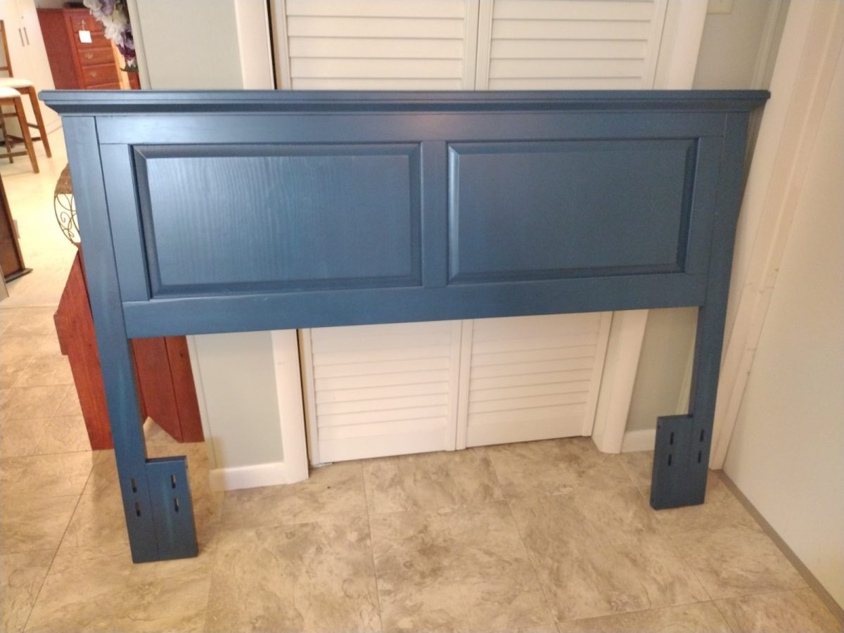 Navy Blue Raised Panel Queen Headboard Roth & Brader Furniture