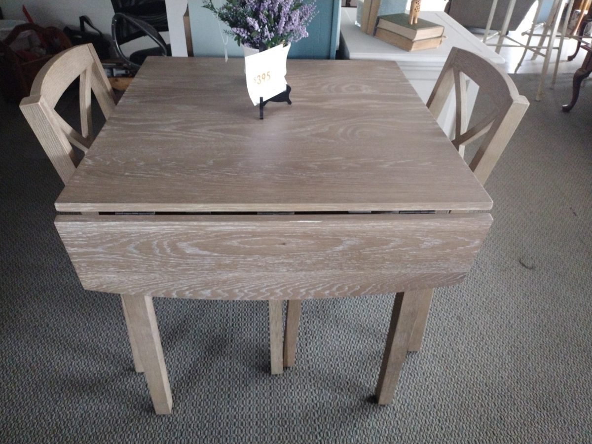 Gray Wash 3 Piece Drop Leaf Dining Set Roth & Brader Furniture