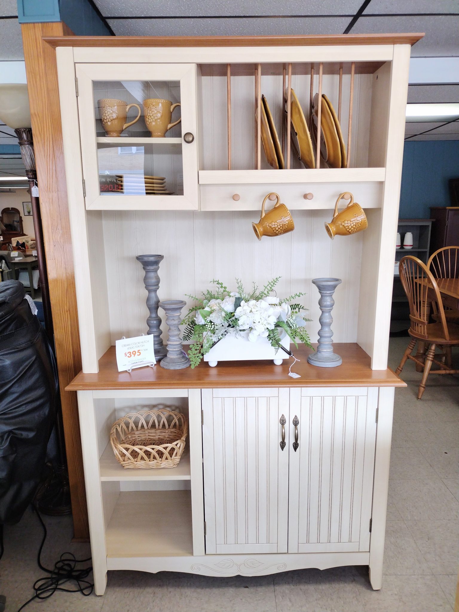 Cream Color Hutch / Coffee Bar Roth & Brader Furniture