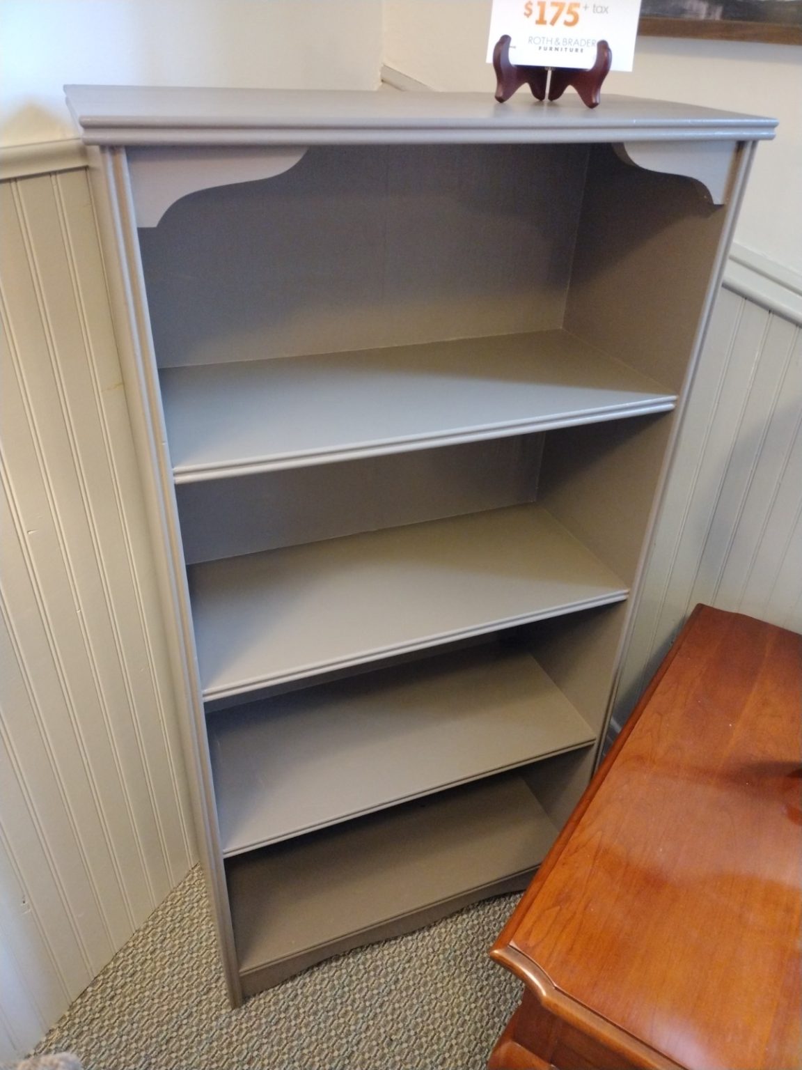 Gray Painted Bookcase Roth & Brader Furniture