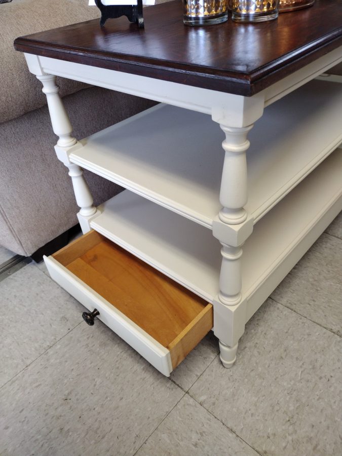 Cream Color End Table Roth & Brader Furniture