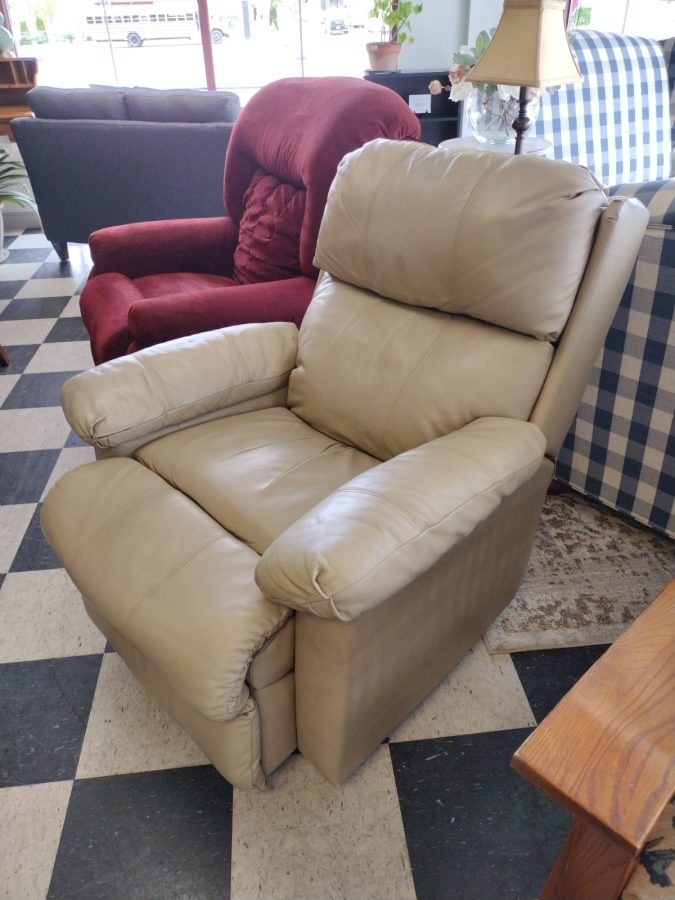 Beige Leather Recliner by Lane Roth & Brader Furniture