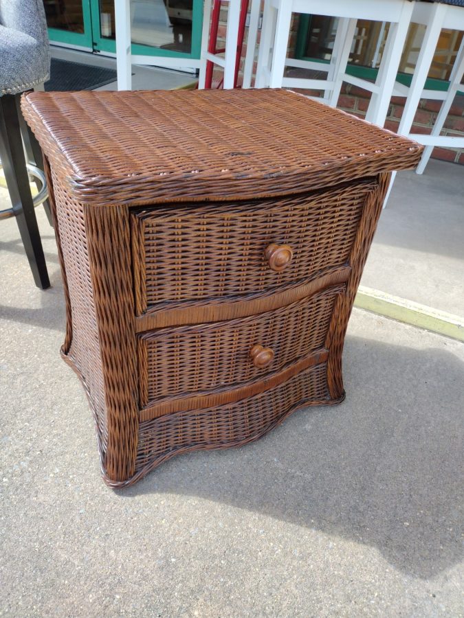 Brown Wicker Nightstand Roth & Brader Furniture