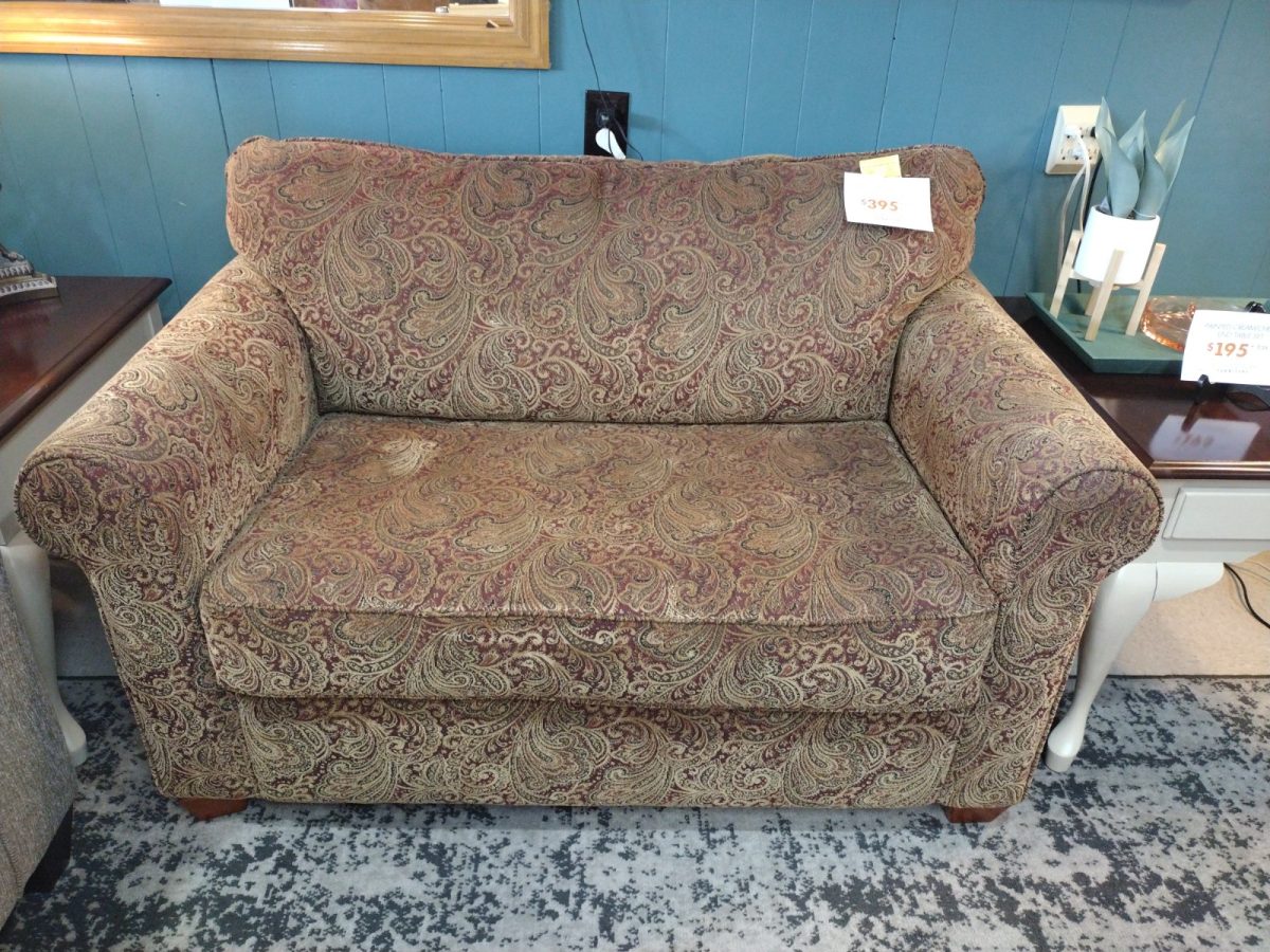 Paisley Print Sofa Bed with Storage Ottoman Roth & Brader Furniture