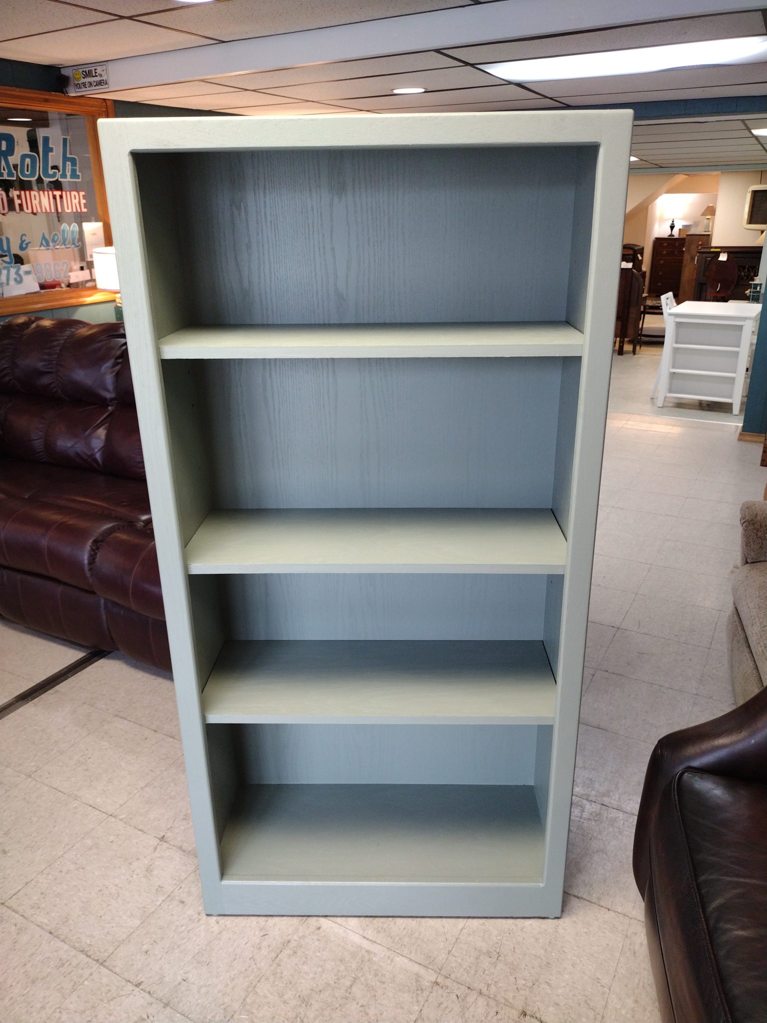 Sage Green Painted Bookcase Roth & Brader Furniture