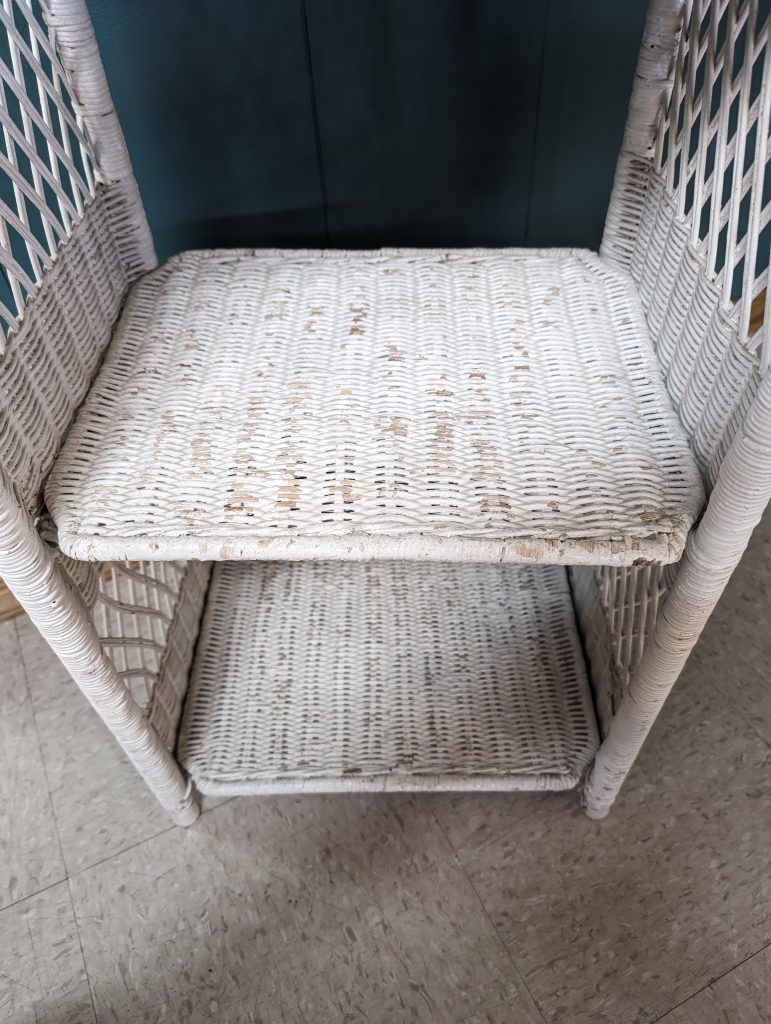 White Wicker Shelving Unit | Roth & Brader Furniture