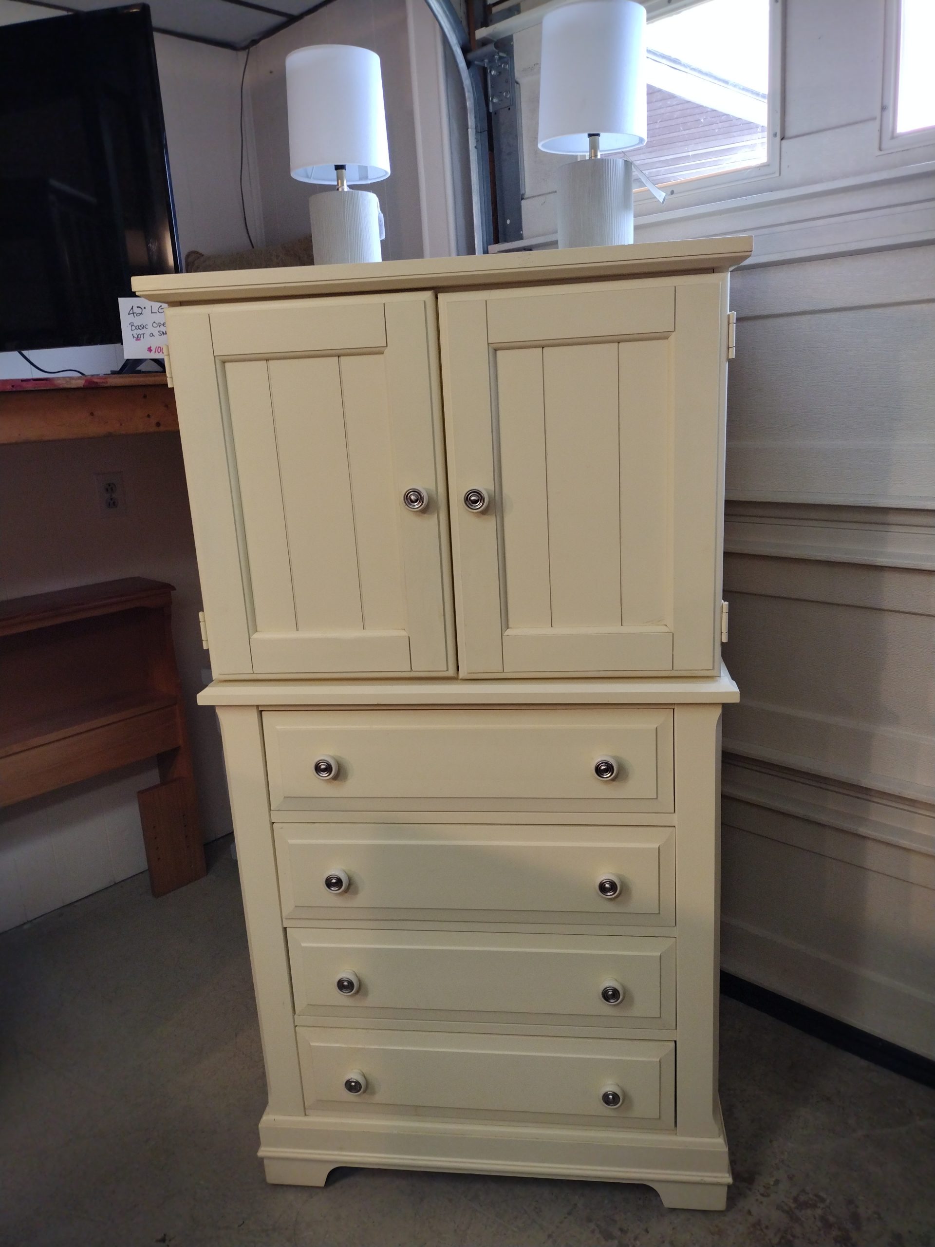 Cream Color Painted Armoire Roth & Brader Furniture
