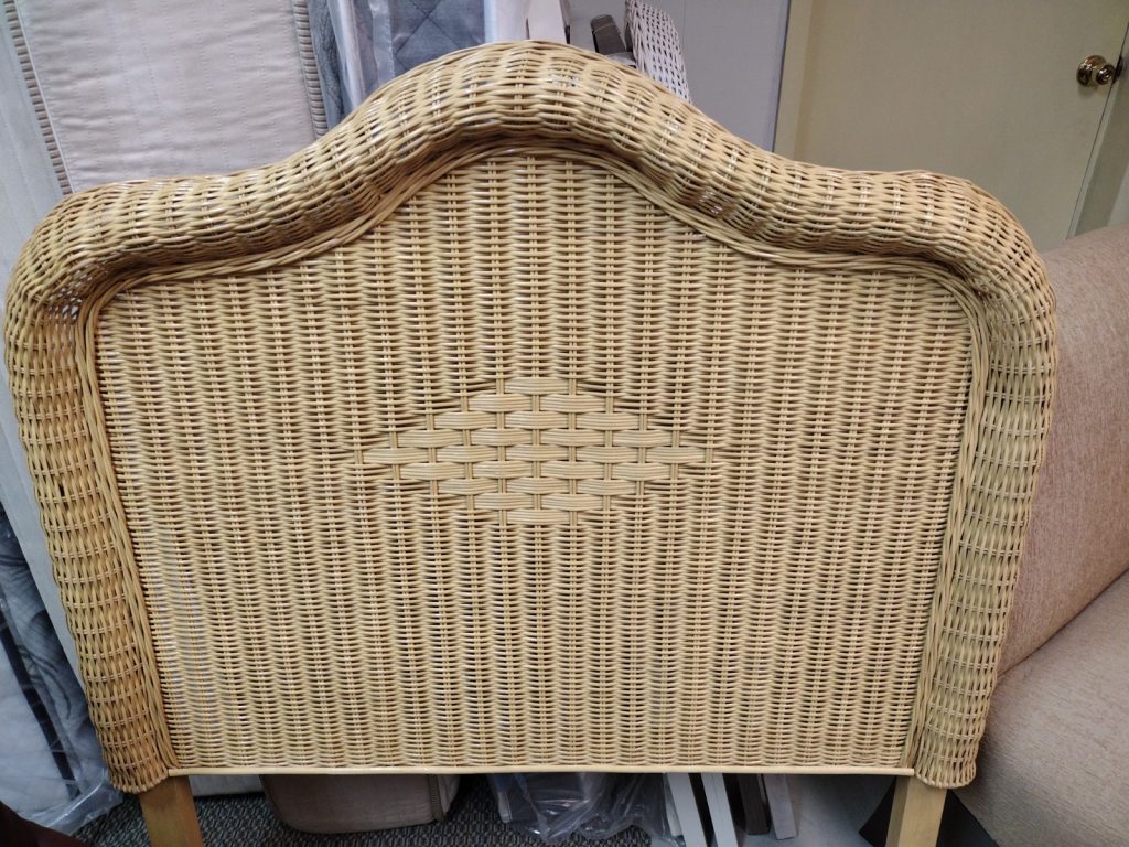 Tan Twin Wicker Headboard and Rails | Roth & Brader Furniture