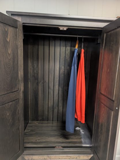 Black Clothing Wardrobe w/ Hanging Rod - Image 2