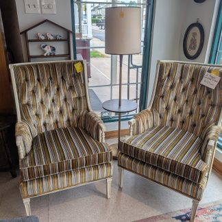 Pair of Retro Striped Arm Chairs
